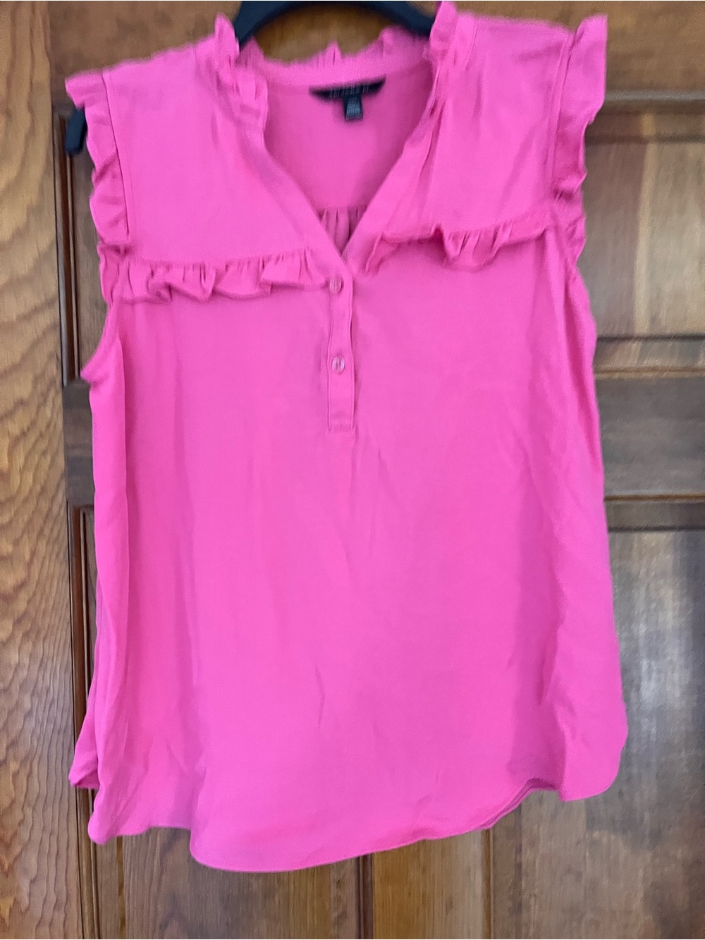 Sleeveless Ruffle-Trim Camisole in Bright Pink - Women's